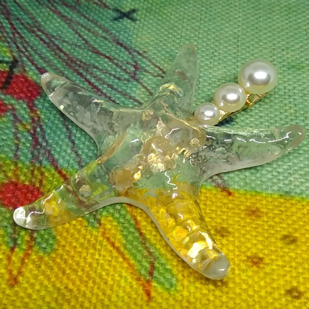 Iridescent Starfish Mermaid Hair Clip